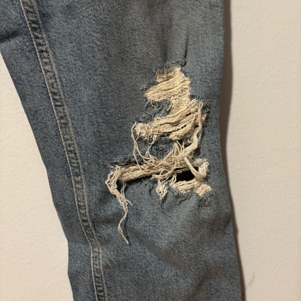 Agolde Distressed Straight Leg Button Fly Riley High Rise Jeans Size 26 - Picture 4 of 8